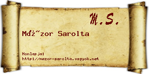 Mázor Sarolta névjegykártya
